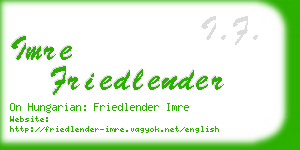 imre friedlender business card